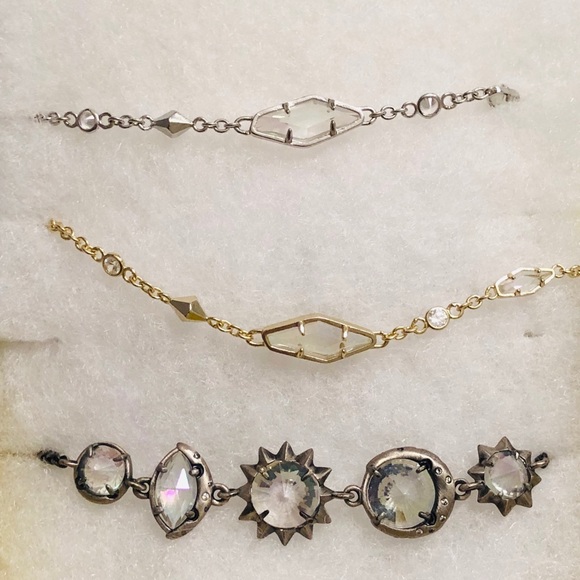 NWT Kendra Scott RARE & Retired Deb Bracelet Yellow Gold Iridescent Dichroic WOW - Picture 6 of 8